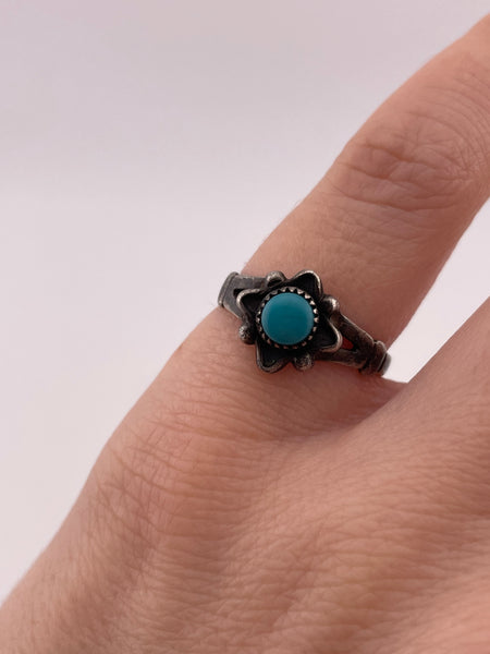 size 6 sterling silver Bell Trading Post synthetic turquoise ring