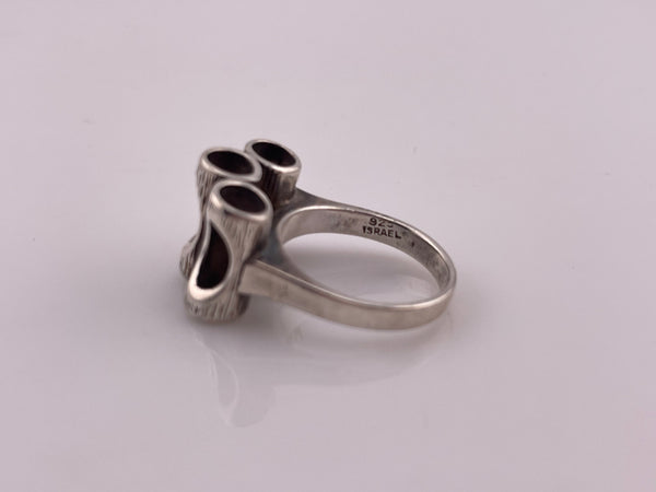 size 7.5 sterling silver abstract artisan stoneless ring