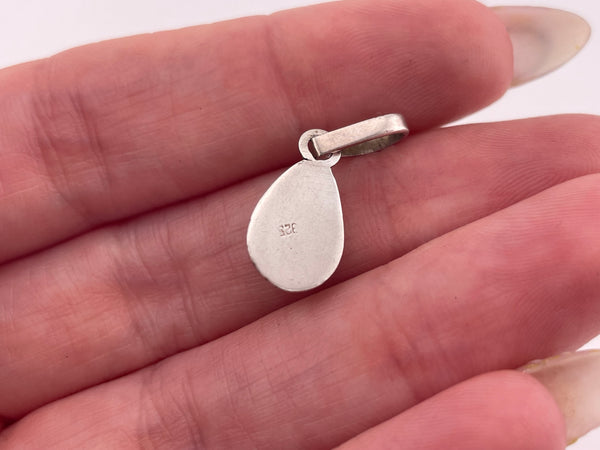 sterling silver small pear shape larimar pendant