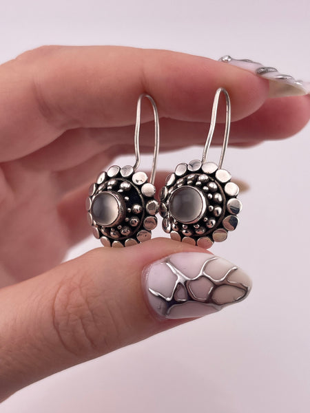 sterling silver moonstone hook earrings ***AS IS***