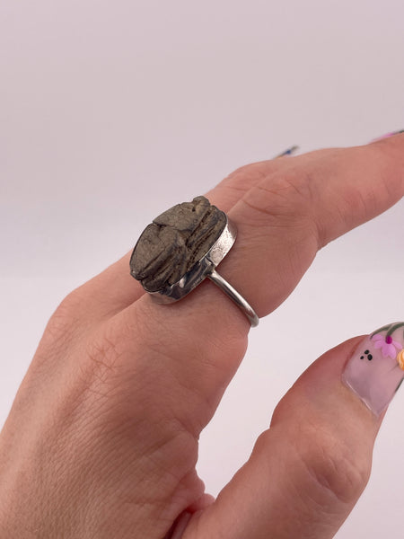 size 8 sterling silver scarab ring