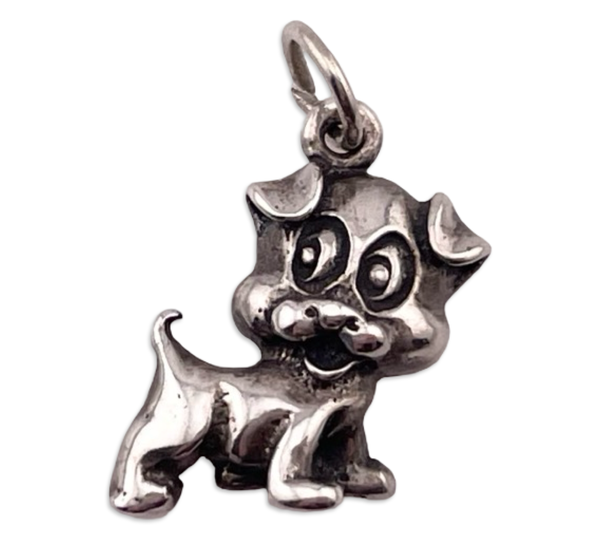 sterling silver dog pendant