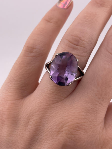 size 7.25 sterling silver amethyst ring