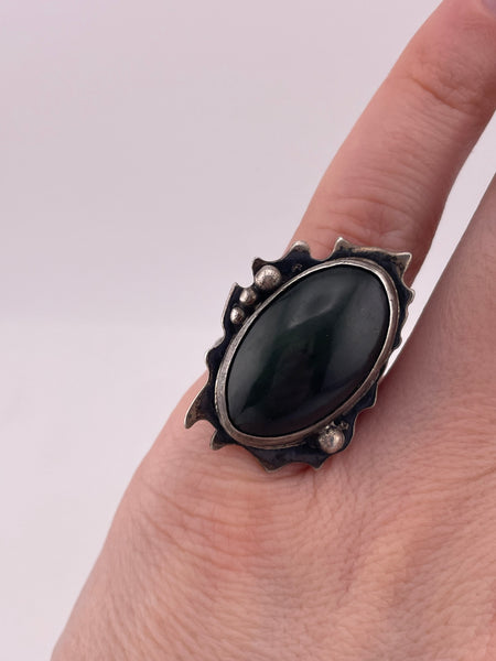 size 5.5 sterling silver nephrite ring