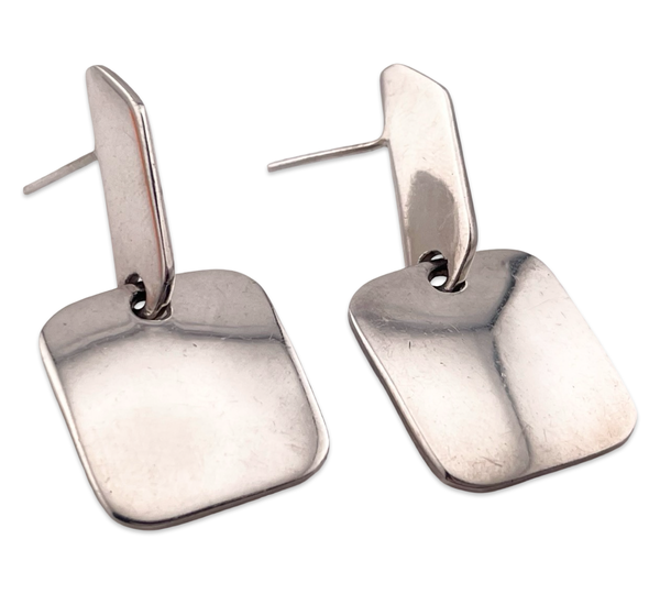 sterling silver stoneless post dangle earrings