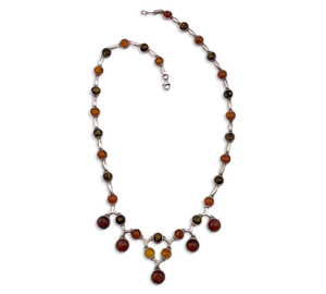 sterling silver 18 3/4" amber necklace
