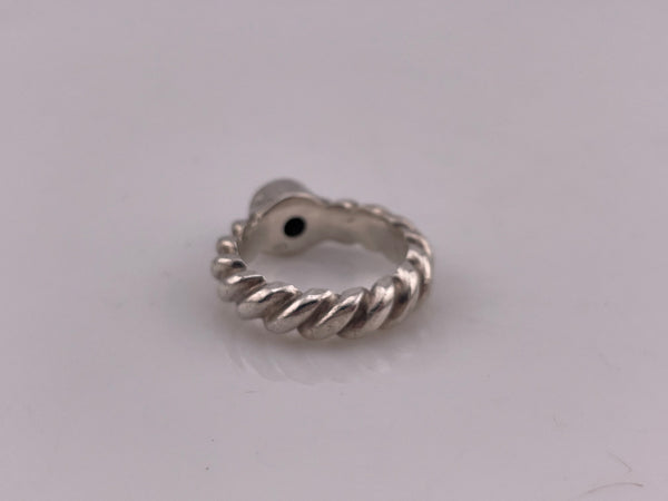 size 7 sterling silver amethyst twisted cable band ring