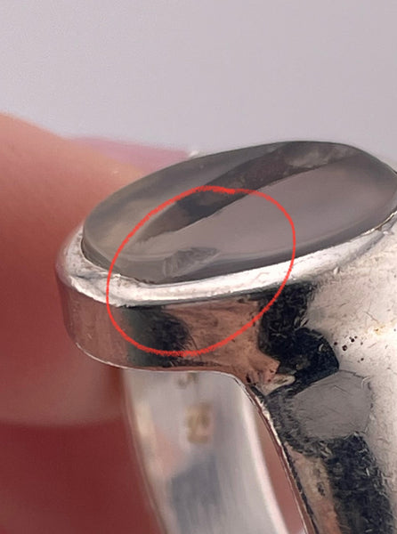 size 7.5 sterling silver Montana agate ring **AS IS**