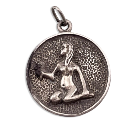 sterling silver Virgo the Virgin zodiac pendant