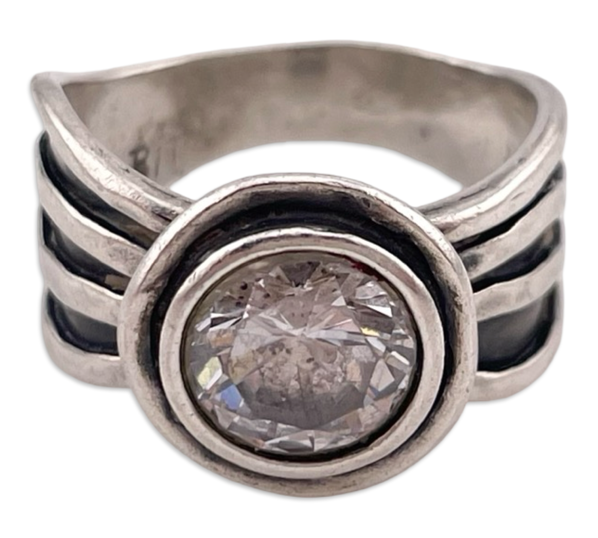 size 7.75 sterling silver rhinestone ring