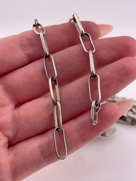 sterling silver stoneless sandcast necklace