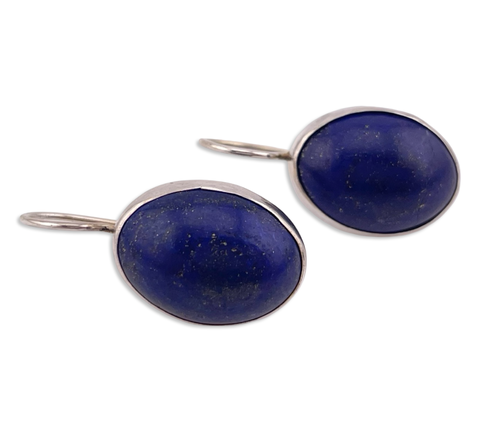 sterling silver lapis lever-back hook earrings
