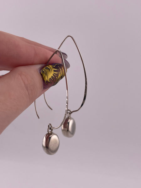 sterling silver Silpada stoneless threader oval charm dangle earrings