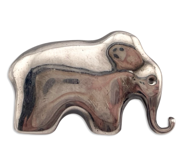 sterling silver designer Mignon Faget elephant animal crackers lapel pin