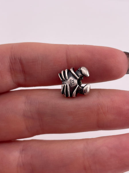 sterling silver crab charm bead pendant