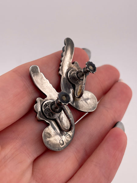 sterling silver Margot de Taxco Mexican stoneless screw-back earrings