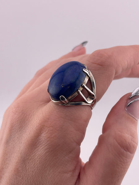 size 8 sterling silver lapis ring