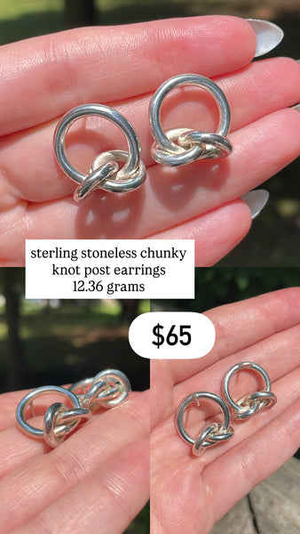 RESERVED PRIVATE LISTING -- sterling silver knot earrings A6