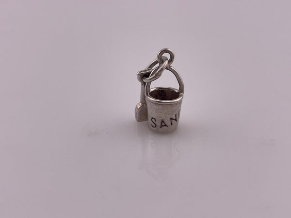 sterling silver sand pail and shovel pendant