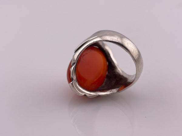 size 9 sterling silver large chunky carnelian ring