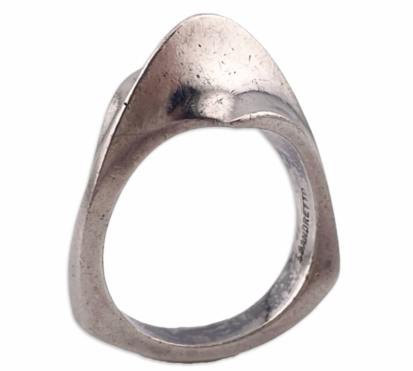 size 6.25 sterling silver stoneless abstract textured ring