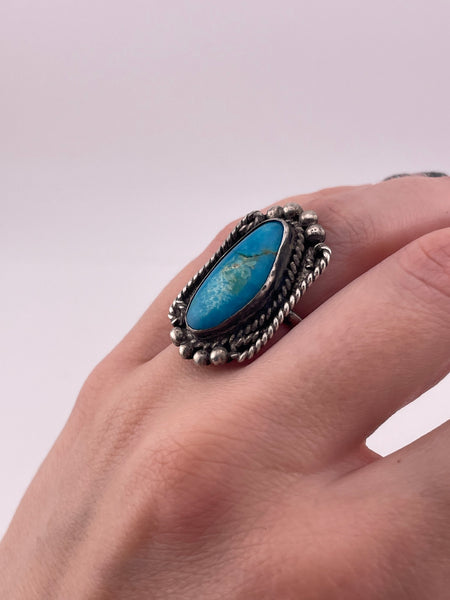 size 6 sterling silver turquoise ring ***Cracked Stone***