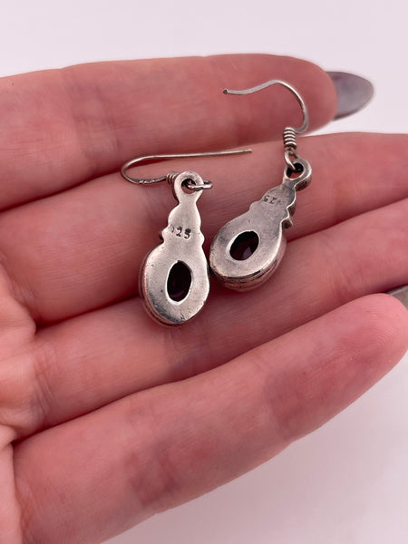 sterling silver faceted amethyst hook dangle earrings