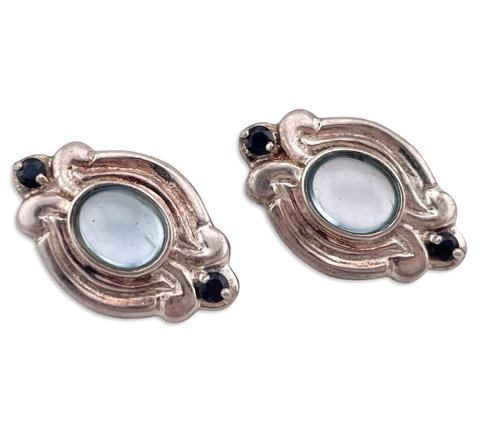 sterling silver topaz post earrings