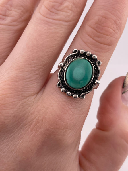 size 7.5 sterling silver stabilized turquoise ring