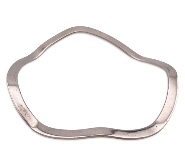 sterling silver 8-3/4" wavy bangle bracelet