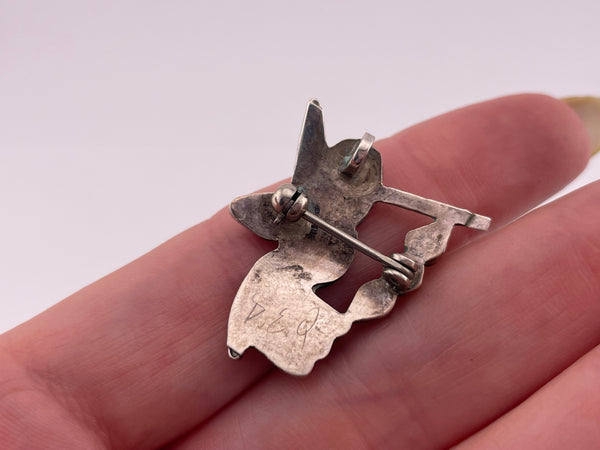 sterling silver hummingbird inlay pendant brooch
