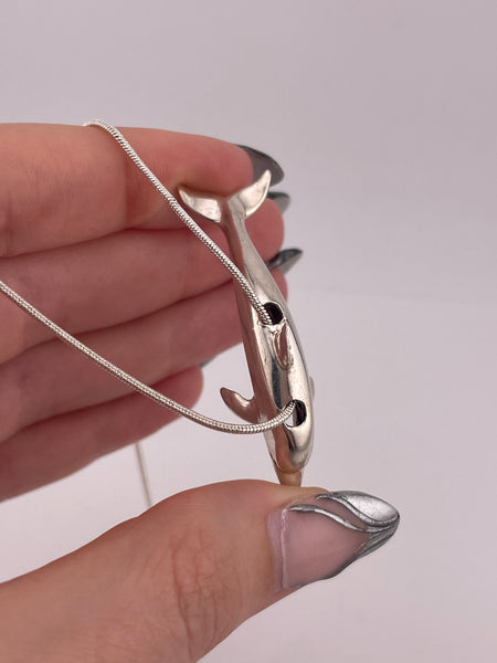 sterling silver 16-1/4" dolphin necklace