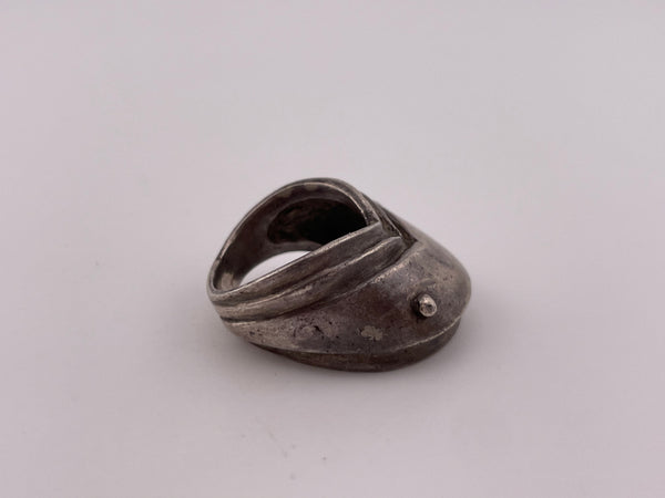 size 6 sterling silver chunky stoneless abstract ring