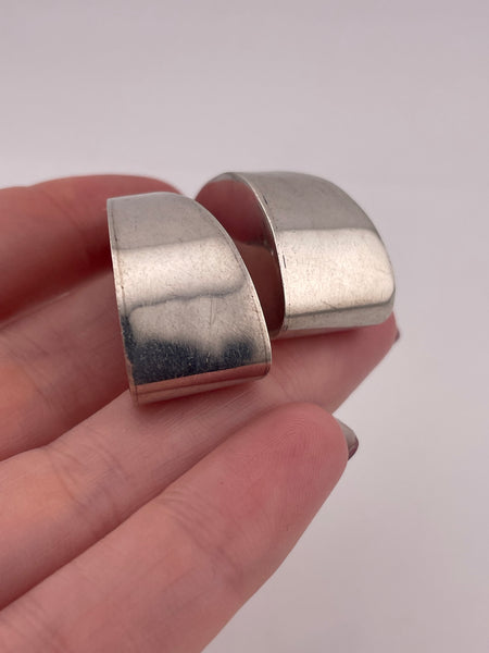 sterling silver stoneless chunky curved post earrings *non-sterling posts*