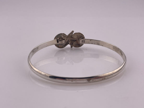 sterling silver 6-3/4" starfish seashell bangle bracelet