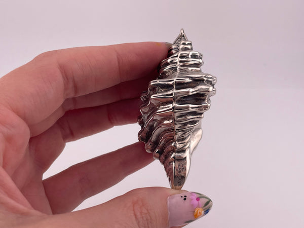 sterling silver large RM Trush 2-3/4" conch seashell pendant or ornament