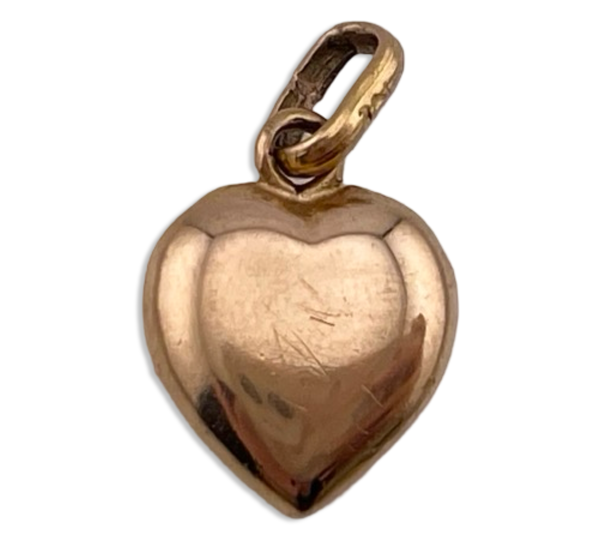 18k yellow puffy heart pendant