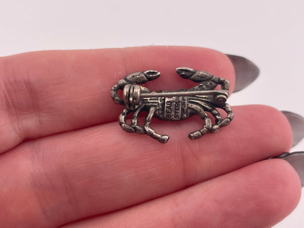 sterling silver crab pin