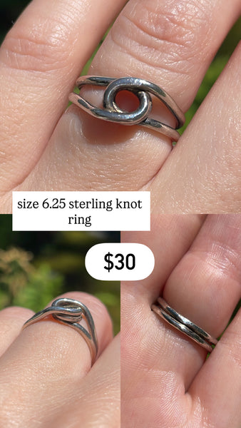RESERVED PRIVATE LISTING -- sterling silver knot ring A11