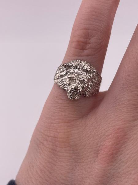 size 5 sterling silver lions head ring
