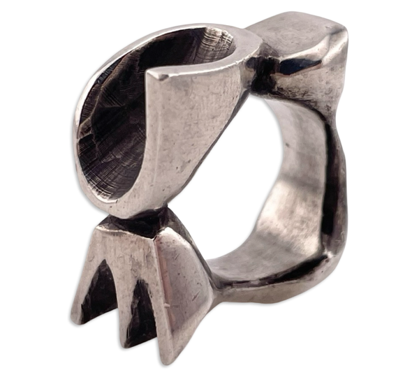 size 7 sterling silver heavy chunky stoneless modernist ring
