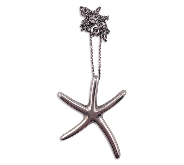 sterling silver 18-3/8" Mexican starfish necklace