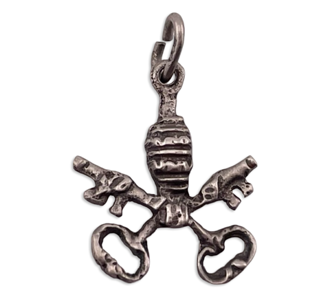 800 silver crossed keys pendant