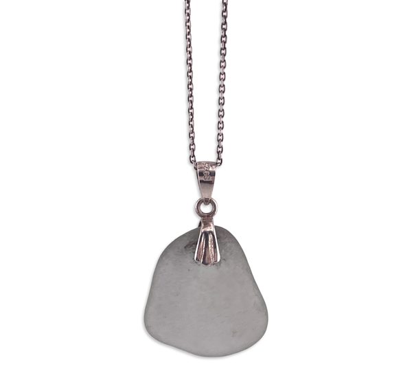 sterling silver 20" sea glass necklace