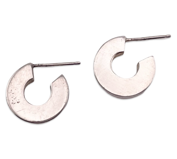 sterling silver chunky 5/8" post hoop earrings