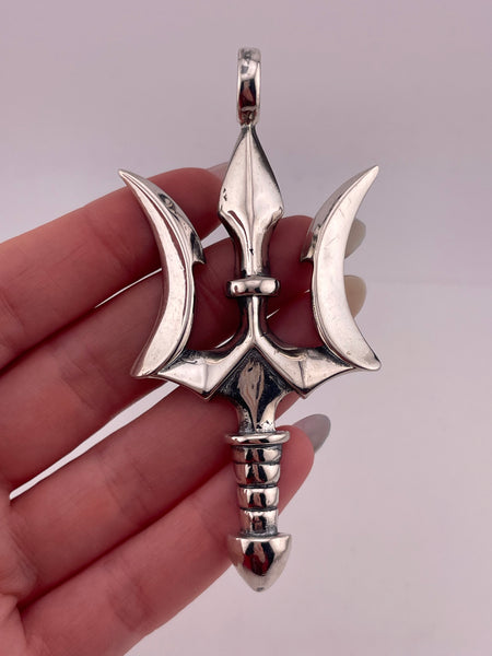 sterling silver 3-1/2" long Tribal Sons trident pendant