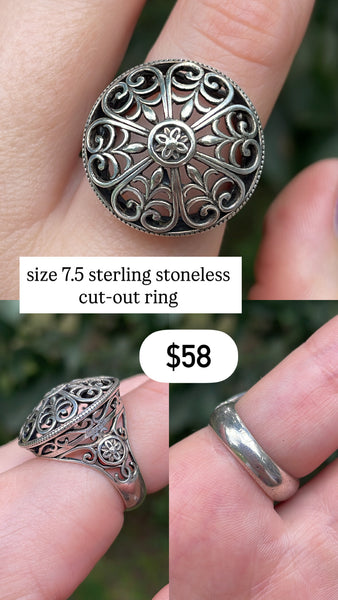 RESERVED PRIVATE LISTING -- sterling silver stoneless cut-out ring A23
