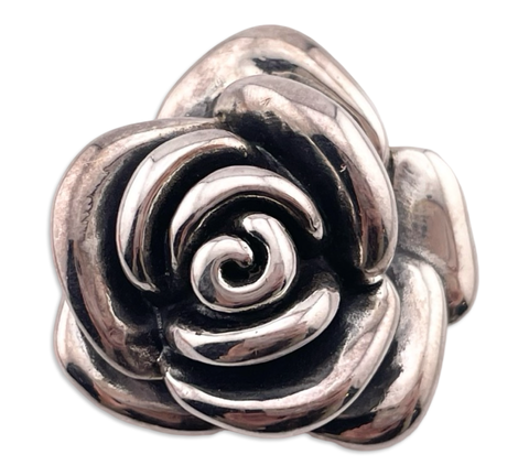 sterling silver hollow rose flower pendant
