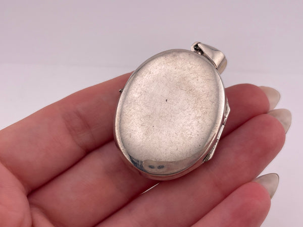 sterling silver oval locket pendant