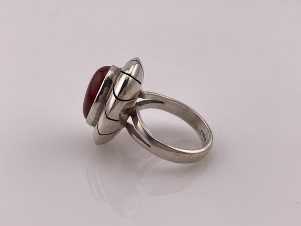 size 7 sterling silver carnelian ring